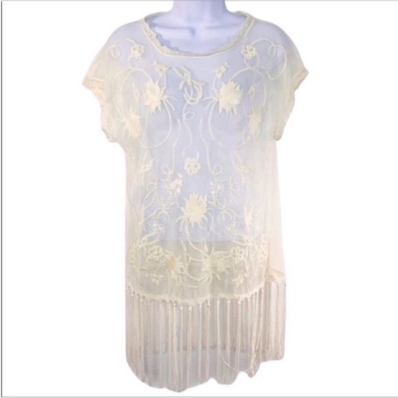 LA HEARTS lace sheer blouse top L - Picture 3 of 9